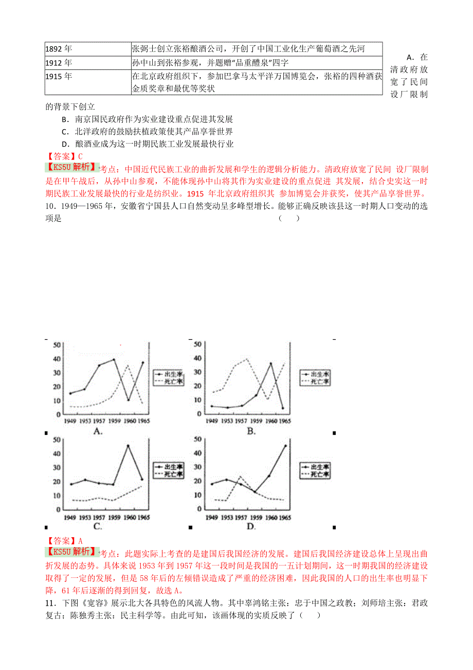 江苏省南通市如皋中学2014届高三高考模拟试卷 历史 WORD版含解析BYLI.doc_第3页