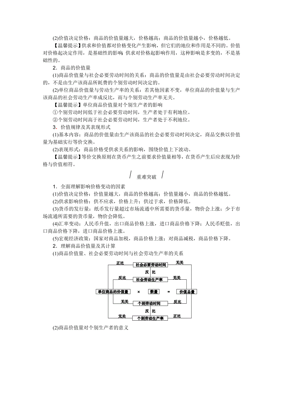 《高考复习方案》2017届高考政治（全国卷地区）一轮总复习第2课　多变的价格 听课手册 WORD版含解析.doc_第2页