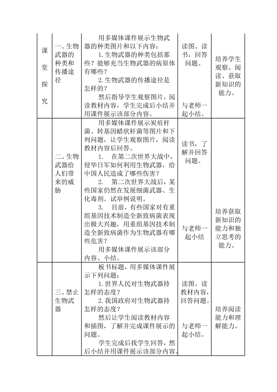 2020-2021学年生物人教版选修3教学教案：4-3　禁止生物武器（3） WORD版含答案.doc_第2页