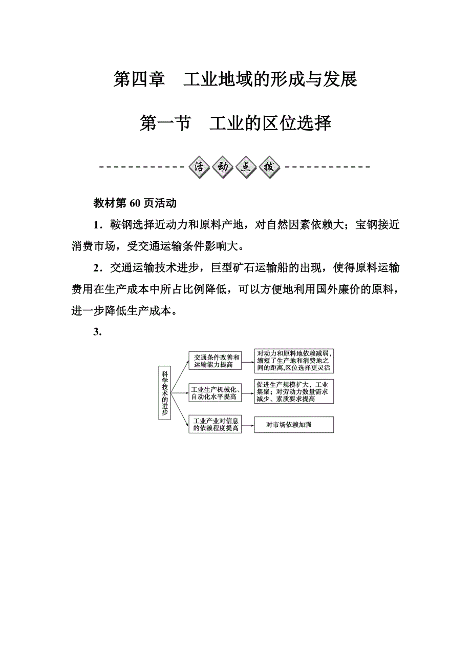 2017-2018学年高一地理必修二人教版检测：第四章第一节工业的区位选择 WORD版含解析.doc_第1页