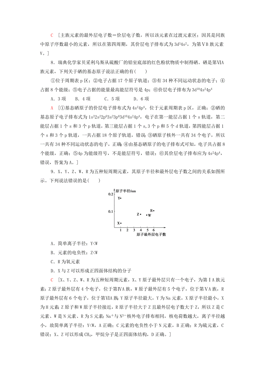 2021-2022学年新教材高中化学 第1章 原子结构与性质 章末测评（含解析）新人教版选择性必修第二册.doc_第3页