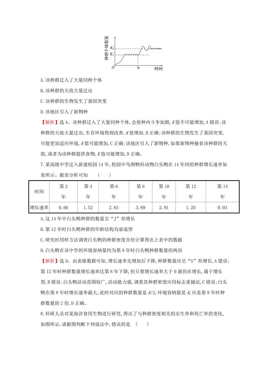 2021-2022学年新教材高中生物 课时练2 不同条件下种群的增长方式不同（含解析）浙科版选择性必修2.doc_第3页