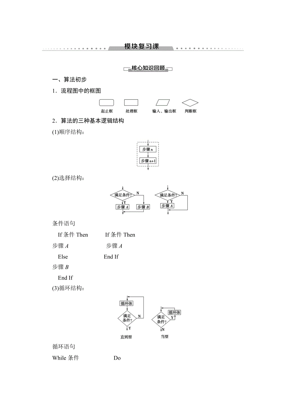 2019-2020学年苏教版数学必修三讲义：第3章 模块复习课 WORD版含答案.doc_第1页