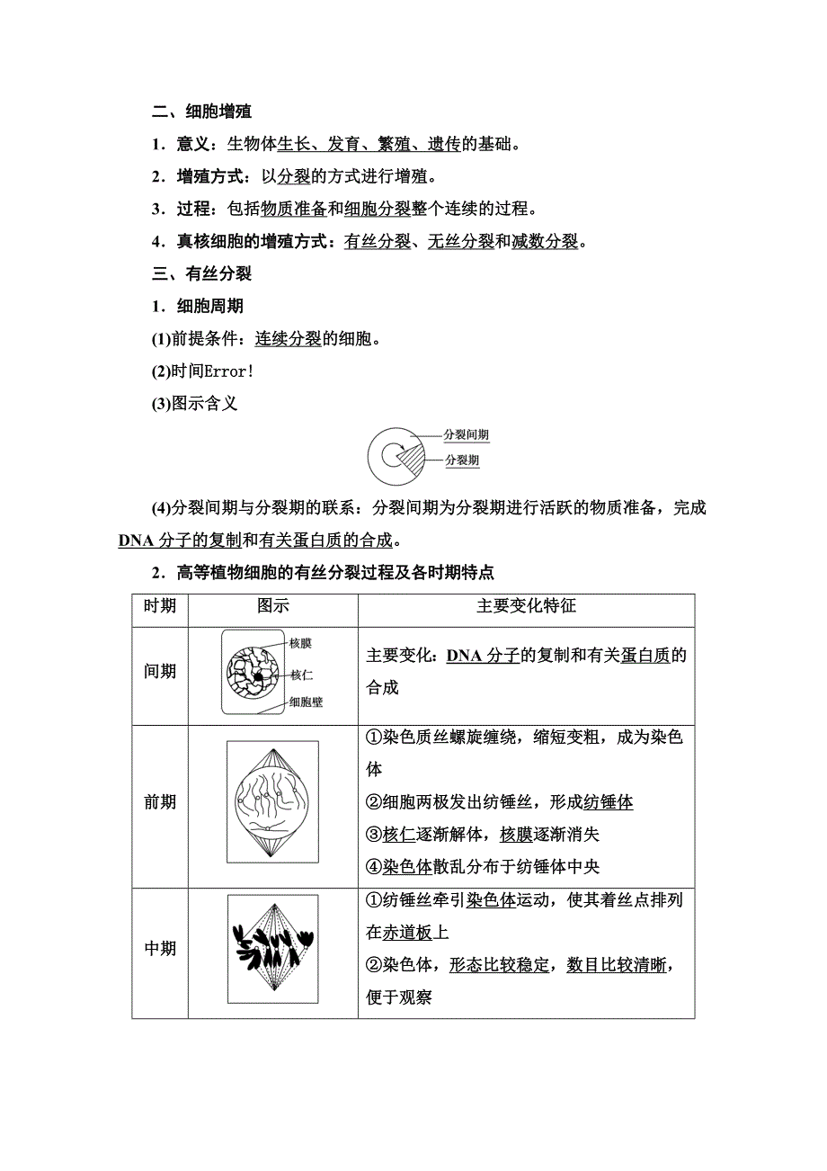 2020-2021学年高一生物人教版必修1教师文档：第6章 第1节 第1课时　细胞周期和高等植物细胞的有丝分裂 WORD版含解析.doc_第2页