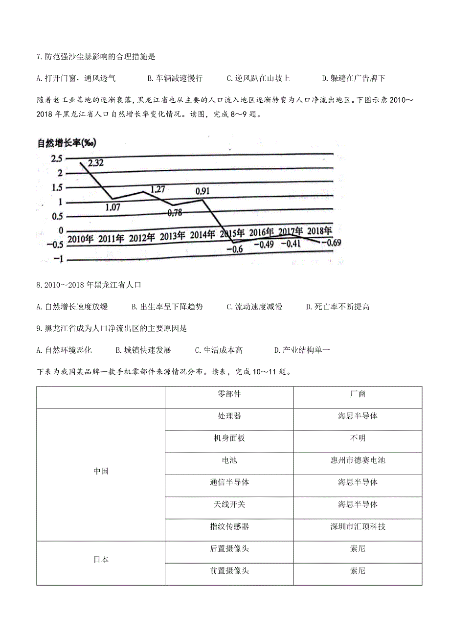 广西河池市2020-2021学年高二下学期期末教学质量检测地理试题 WORD版含答案.docx_第3页