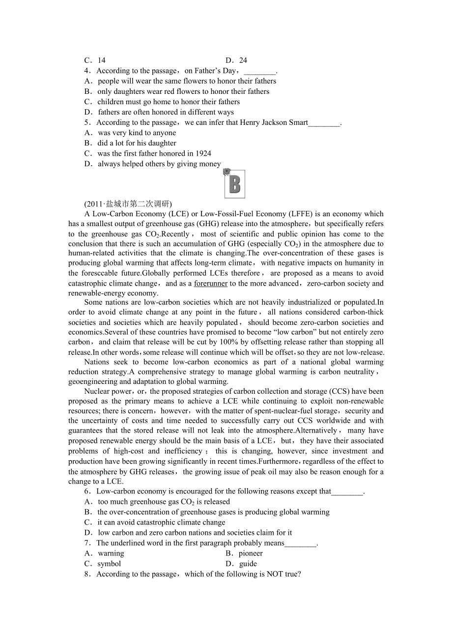 2012高考总复习（北师大&新课标全国卷Ⅰ）（练习）英语6课时作业（三十二）.doc_第3页