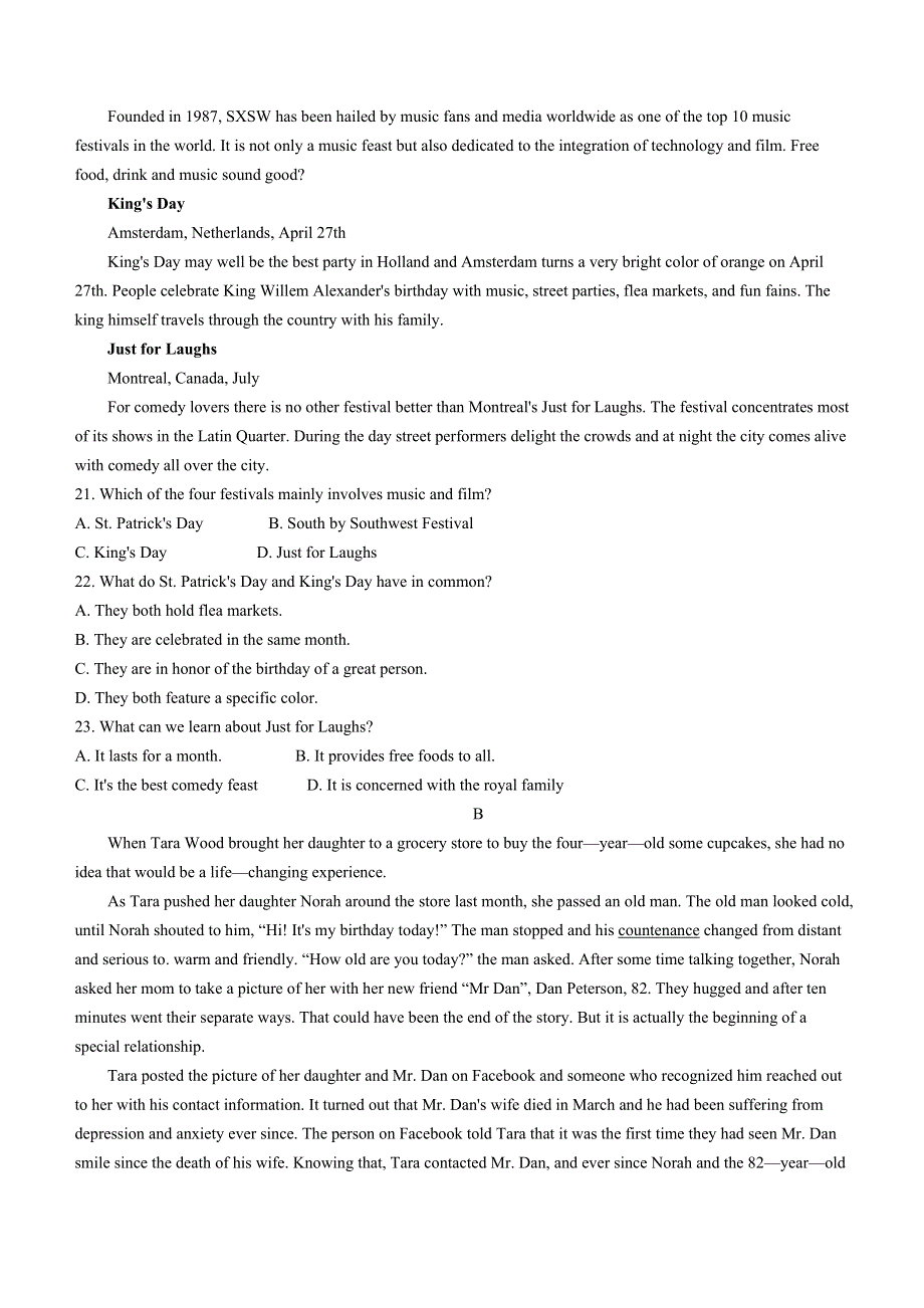 广西南宁市第三中学2021届高三下学期6月收网考英语试题 WORD版含答案.docx_第3页