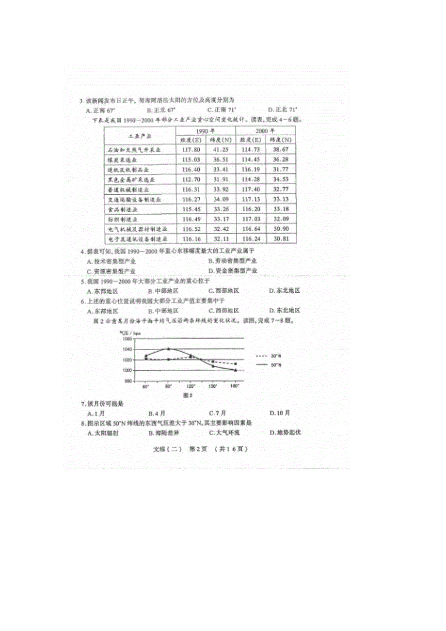 山西省太原市2015届高三年级模拟试题（二）文综试卷 扫描版.doc_第2页