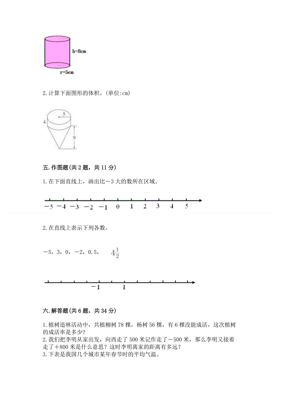 沪教版六年级下学期期末质量监测数学试题精品（名校卷）.docx_第3页