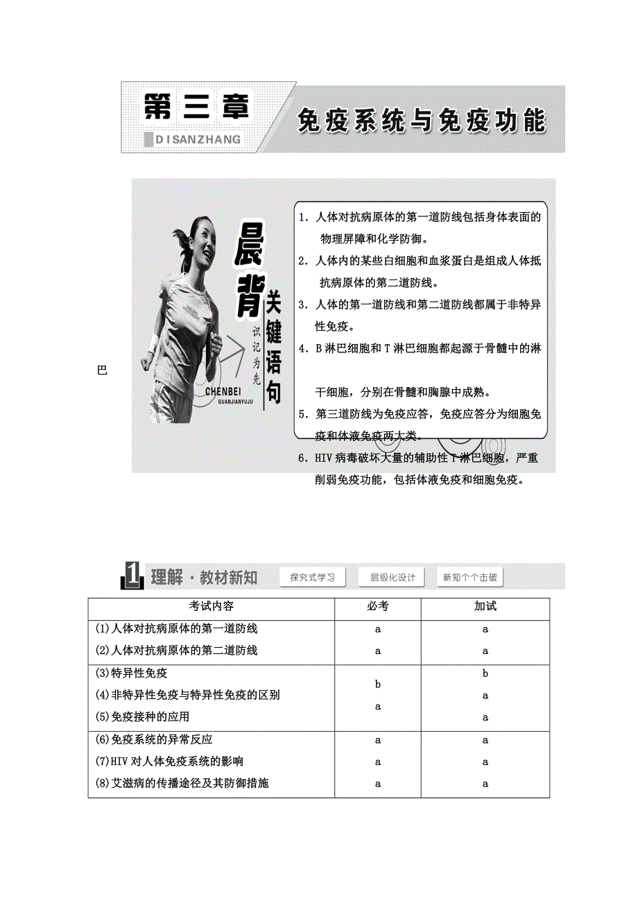 2017-2018学年高中生物三维设计浙科版（浙江专版）必修3讲义：第三章 免疫系统与免疫功能 WORD版含答案.doc_第1页