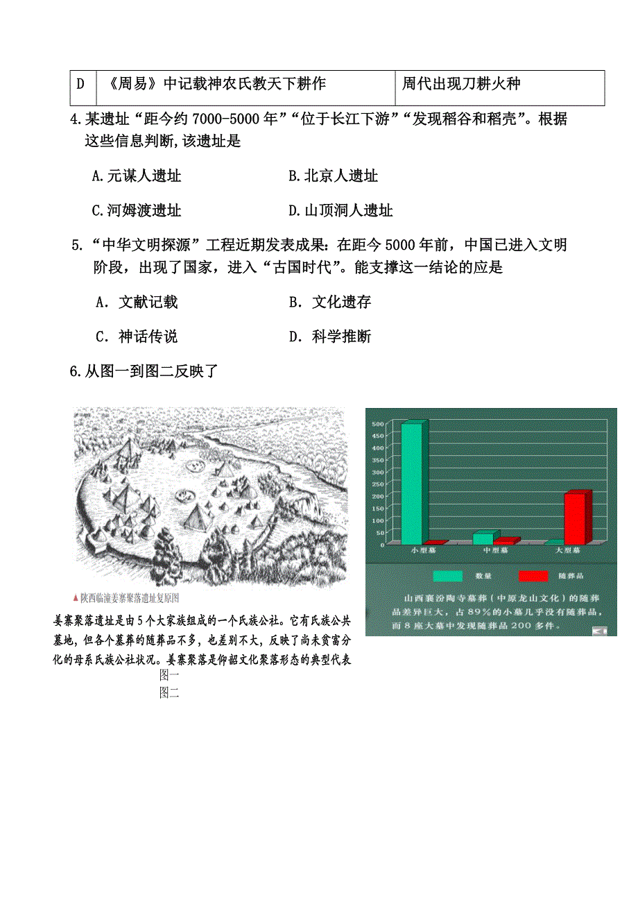 天津市2019-2020学年高一上学期第一次月考历史试题 WORD版缺答案.docx_第2页