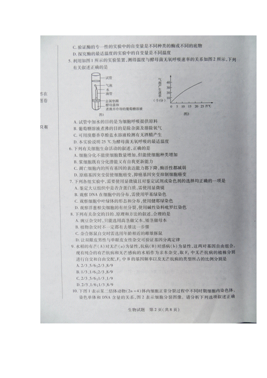 河南省豫东豫北十所名校2013-2014学年高二下学期期中联考生物试题 扫描版含答案.doc_第2页