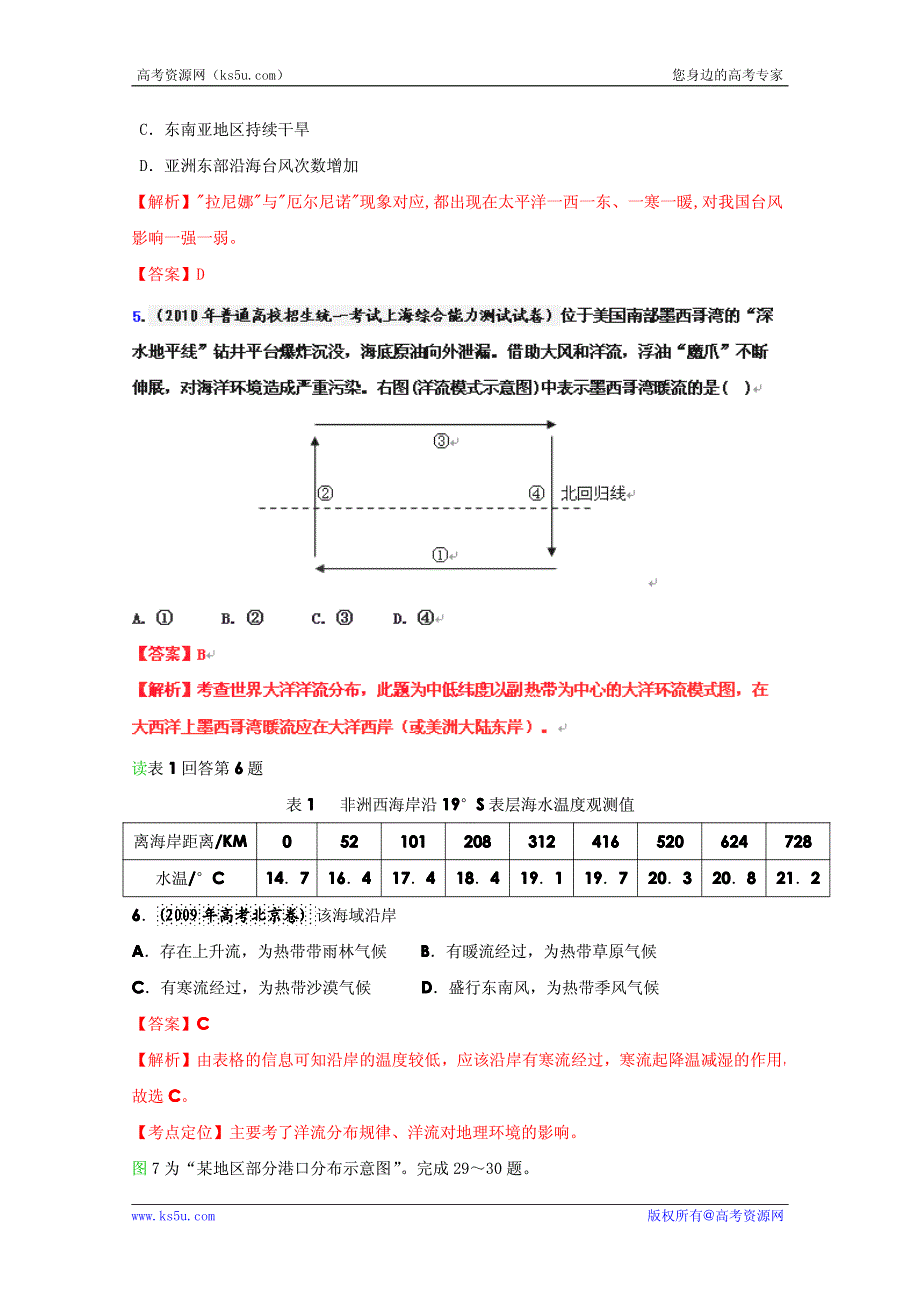 历届高考地理试题分类汇编 考点21 大规模的海水运动（教师版）.pdf_第3页