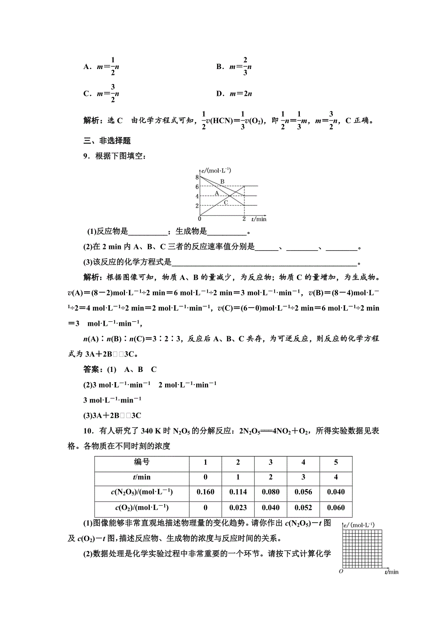 2017-2018学年高中化学三维设计江苏专版选修4：课时跟踪检测（九） 化学反应速率的表示方法 WORD版含解析.doc_第3页