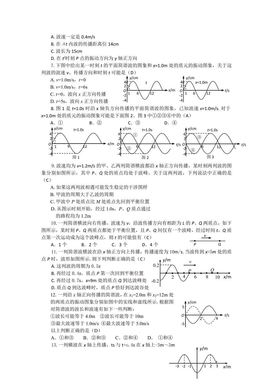 2012高二物理单元测试 第十二章 机械波 35（人教版选修3-4）.doc_第2页