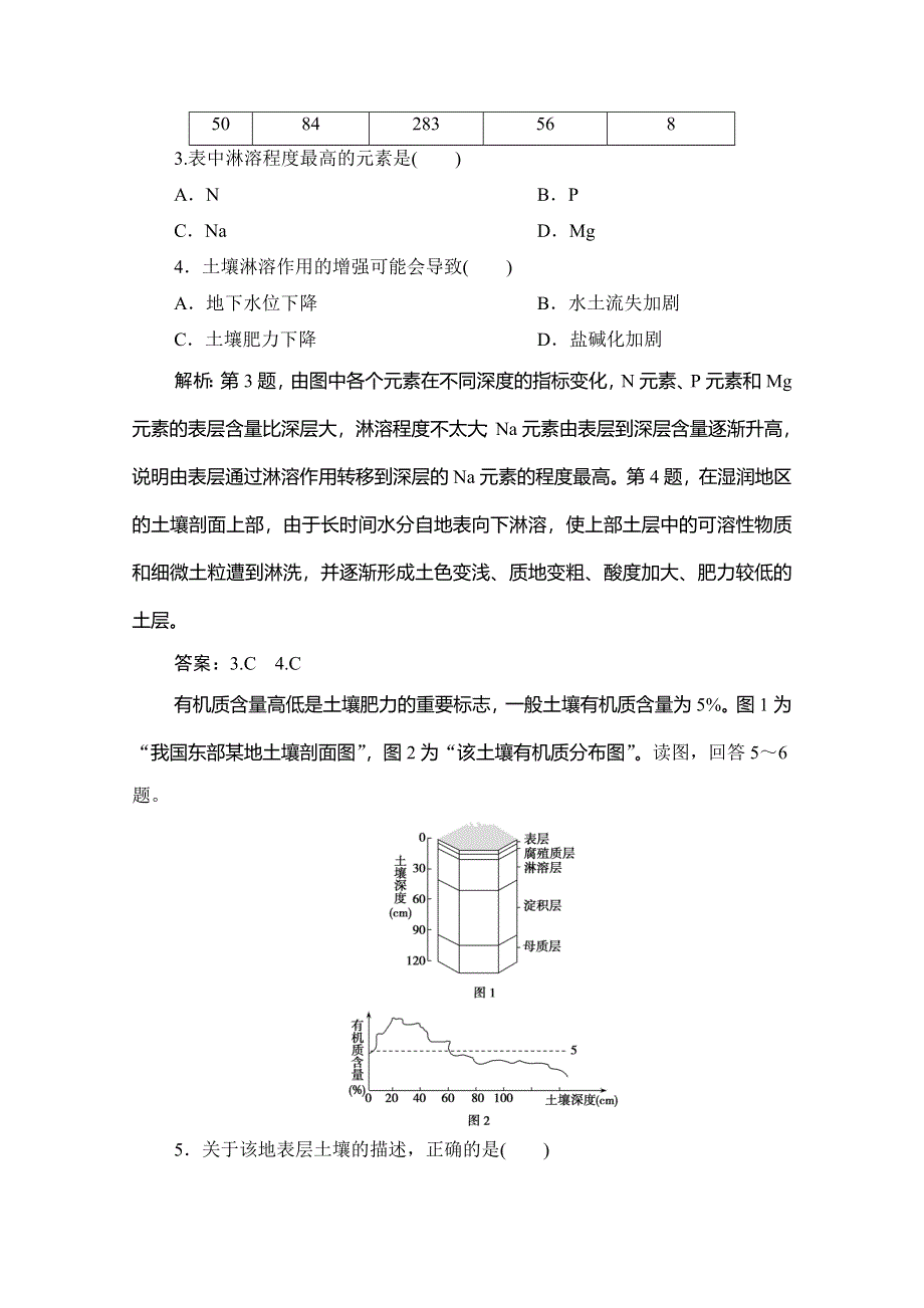 2019-2020学年新教材突破同步湘教版地理必修第一册练习：第五章 第二节　土壤的形成 WORD版含解析.doc_第2页