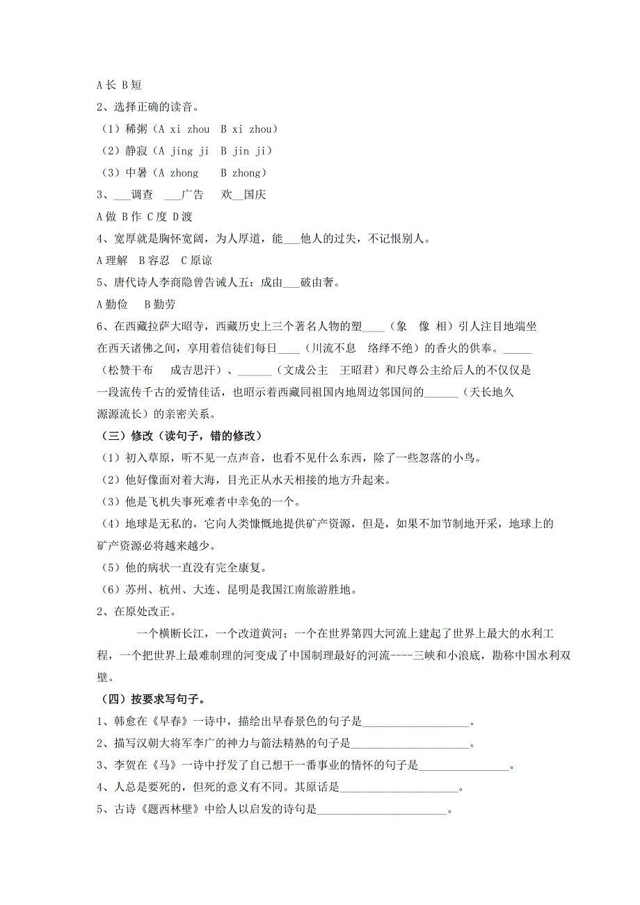 小升初语文综合素质测试练习题.doc_第2页