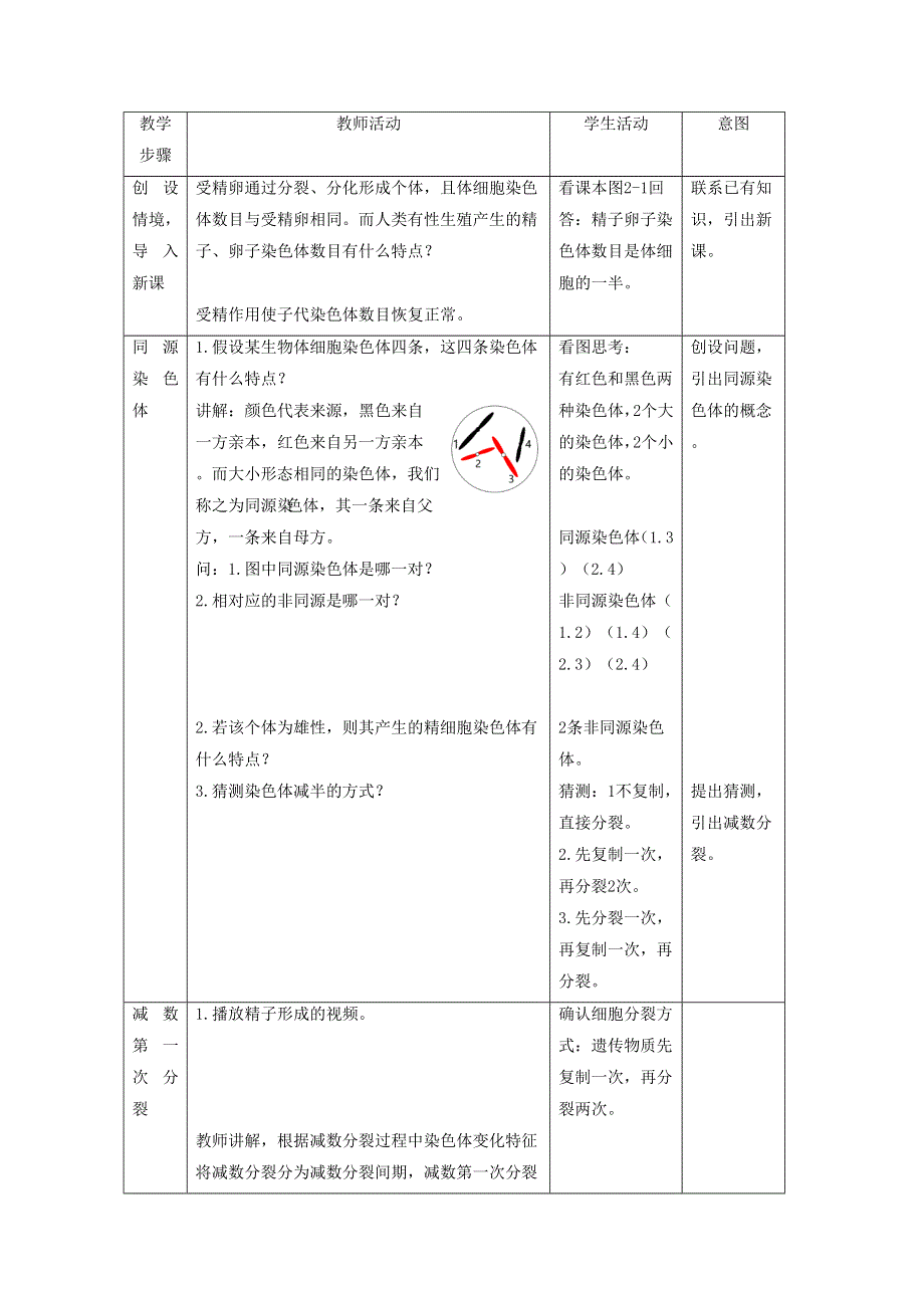 2020-2021学年生物浙科版必修2教学教案：第二章第一节 减数分裂中的染色体行为 （1） WORD版含解析.doc_第2页