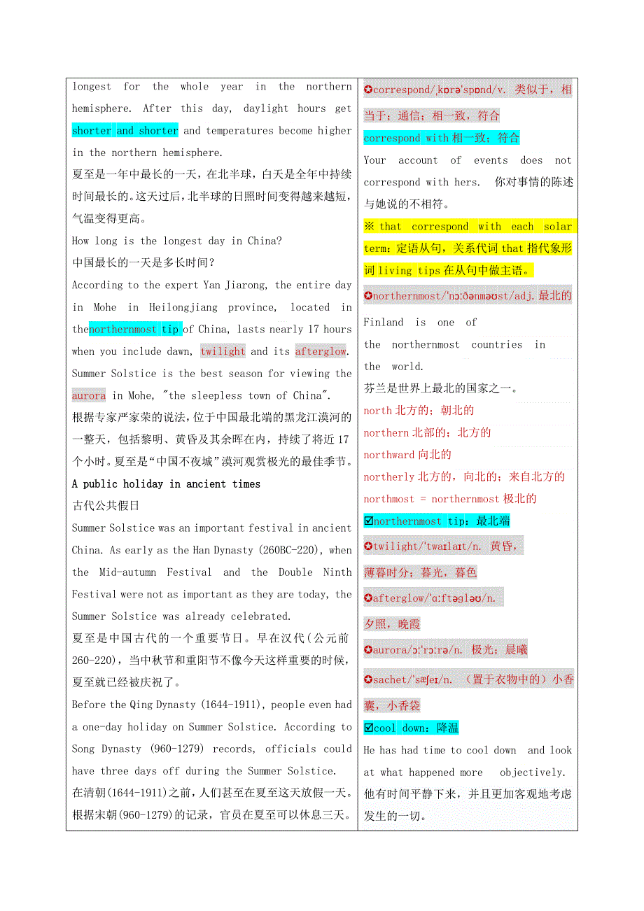 备考2023年高考英语 China Daily《中国日报》双语精读24节气之10 夏至.doc_第2页