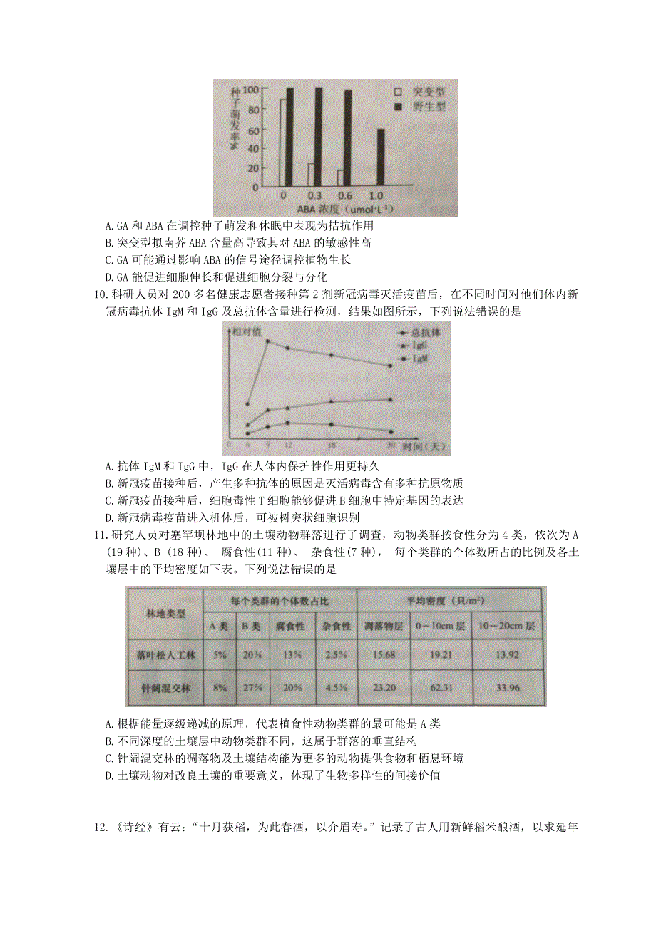 山东省青岛市2022届高三下学期一模考试生物试题 WORD版含答案.doc_第3页