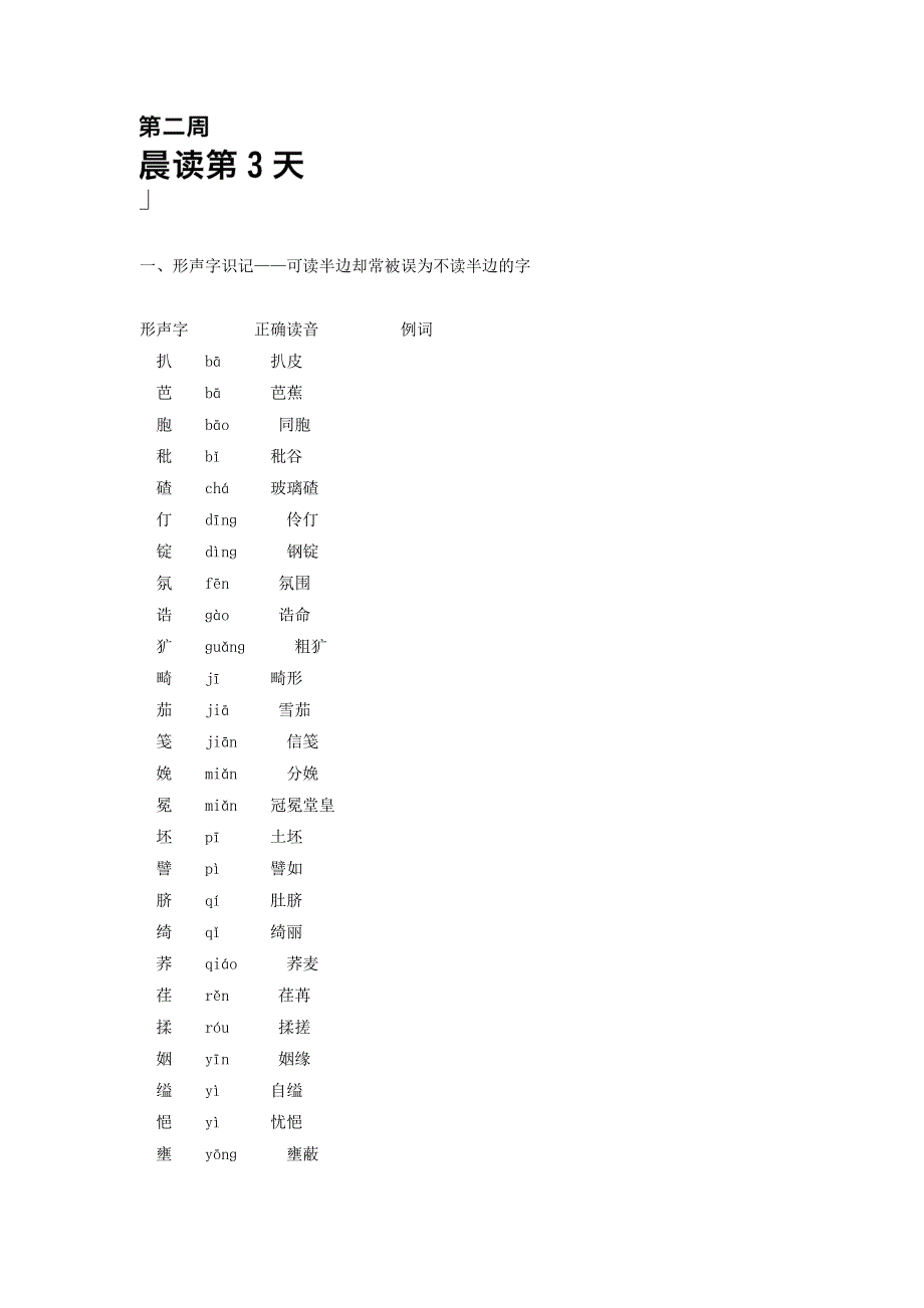 2017-2018学年高一语文晨读 晚练：第二周第3天 晨读、晚练 WORD版含答案.doc_第1页