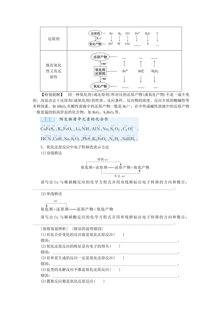 2023版新教材高考化学一轮复习 第一章 物质及其变化 第4讲 氧化还原反应学生用书.docx_第2页