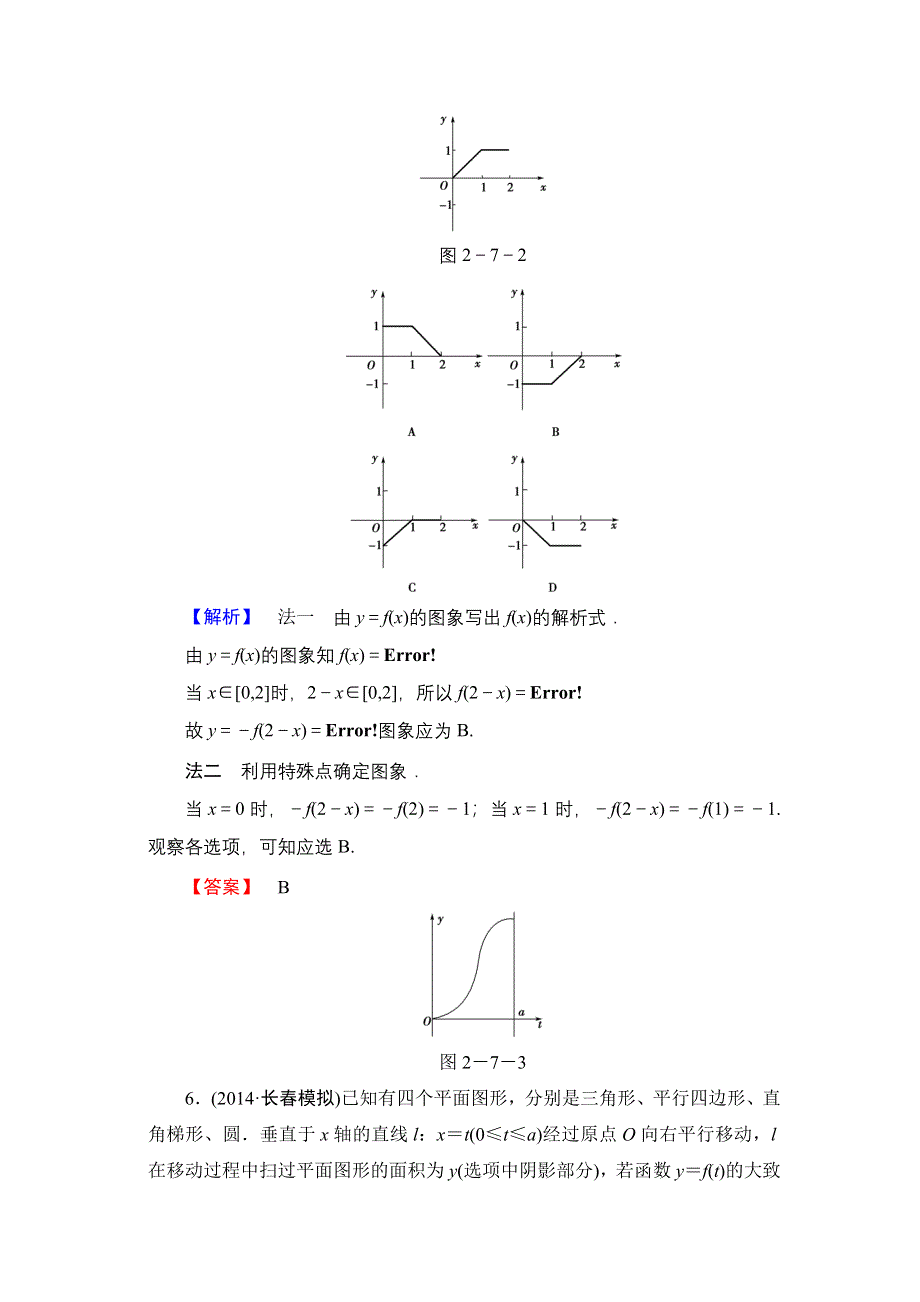 《高考讲坛》2015届高三数学（理山东版）一轮限时检测10 函数的图象.doc_第3页