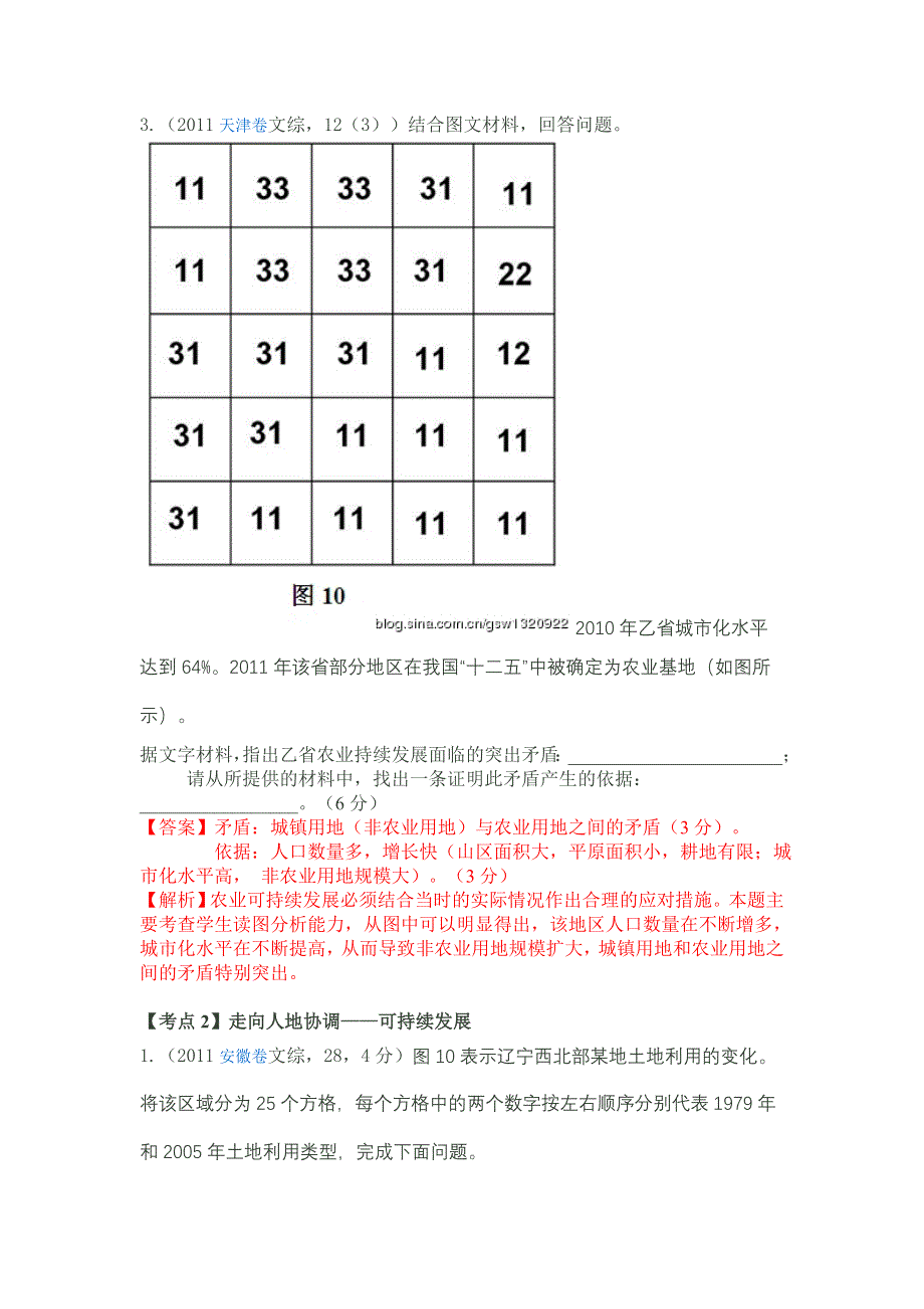 《高考讲坛》2015高考地理（鲁教版）一轮高考分类题库：2011年 专题十二人类与地理环境的协调发展.doc_第2页