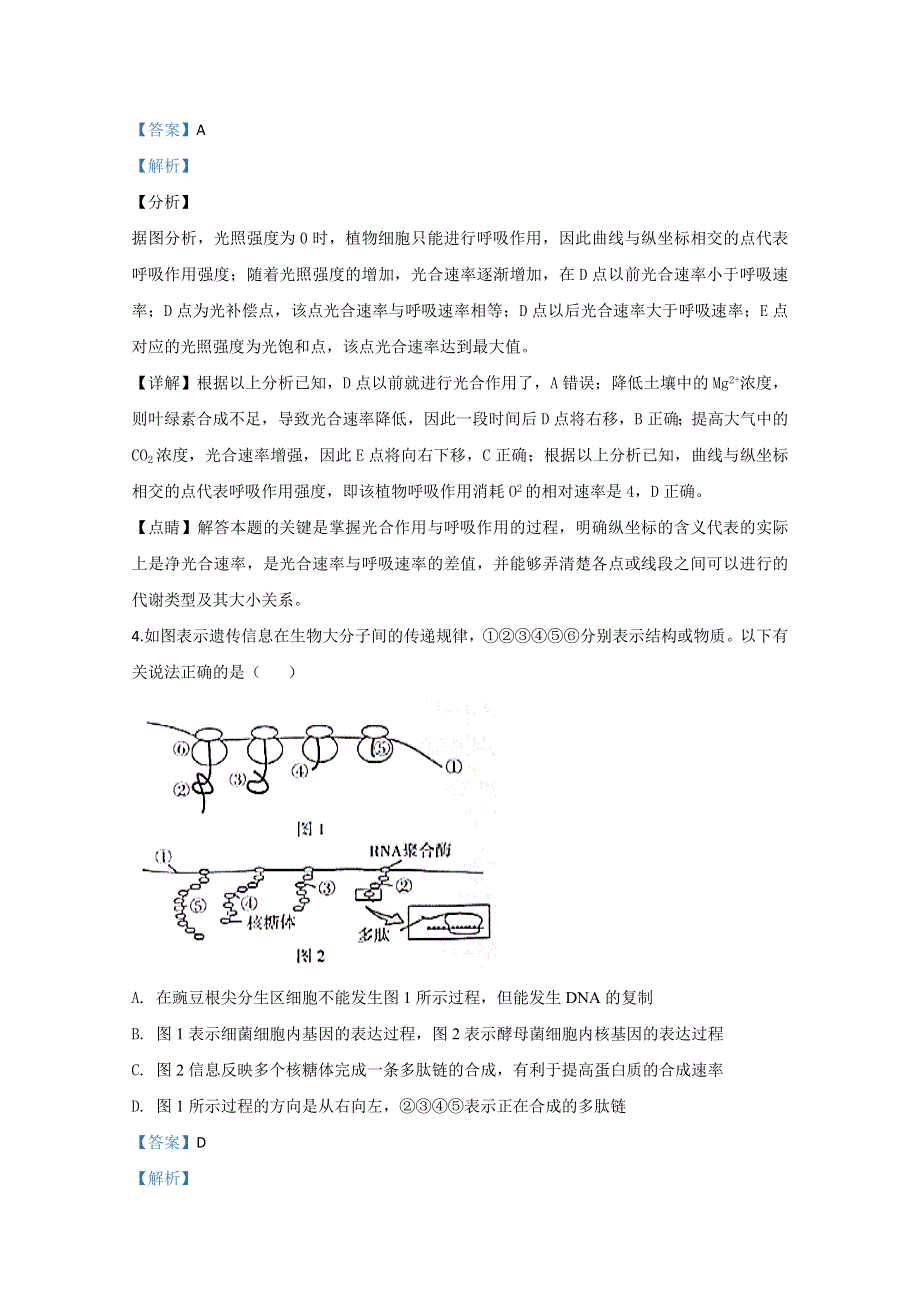 《解析》宁夏中卫市2020届高三第三次模拟生物试题 WORD版含解析.doc_第3页