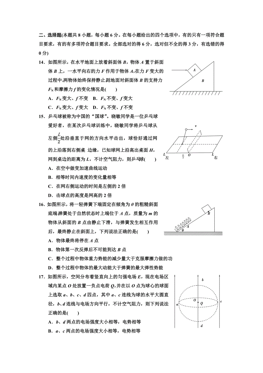 2014年普通高等学校招生全国统一考试高考冲刺卷物理试题二 WORD版含详解.DOC_第1页