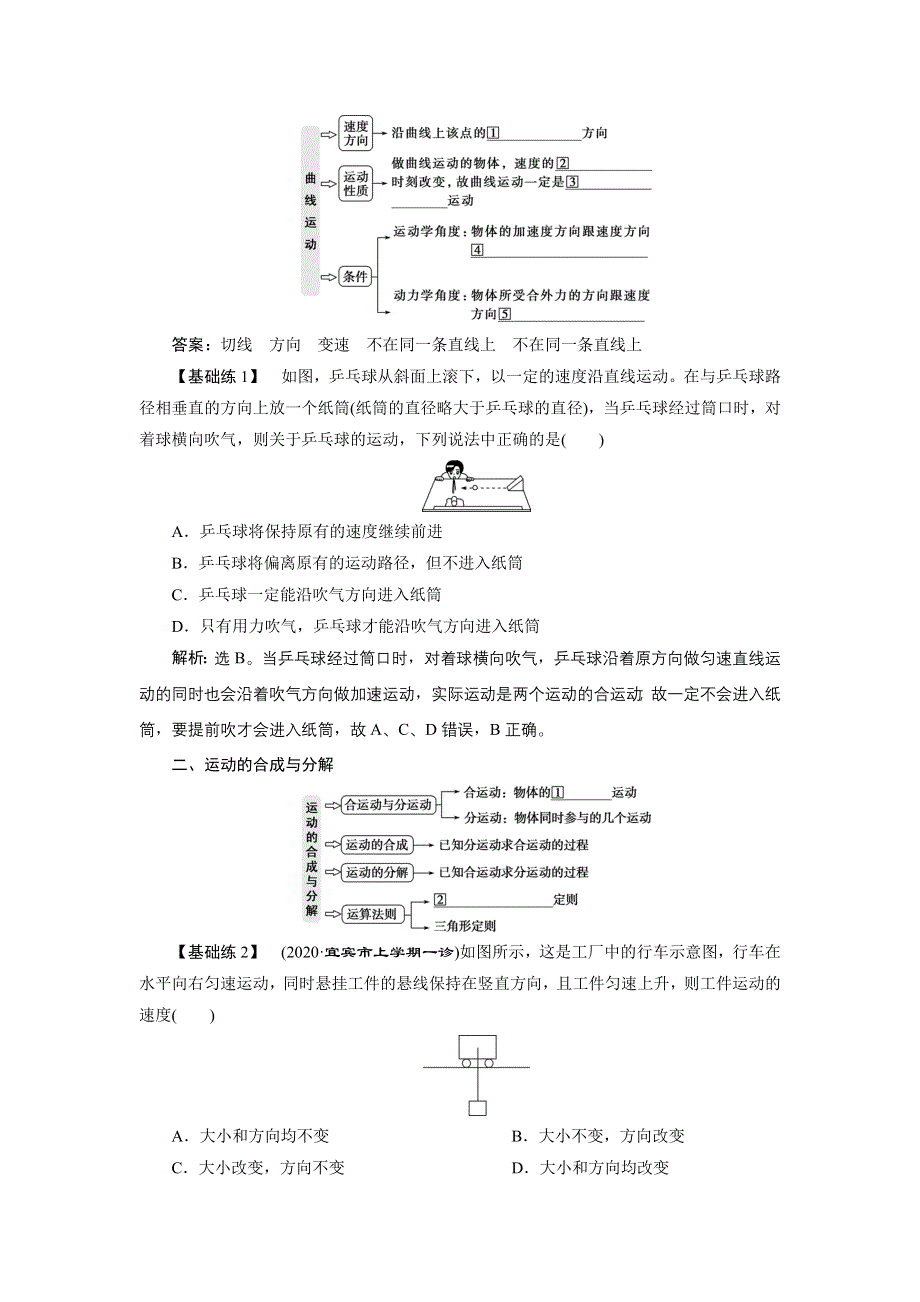 2022高考物理一轮总复习学案：第四章 第一节　曲线运动　运动的合成与分解 WORD版含答案.doc_第2页