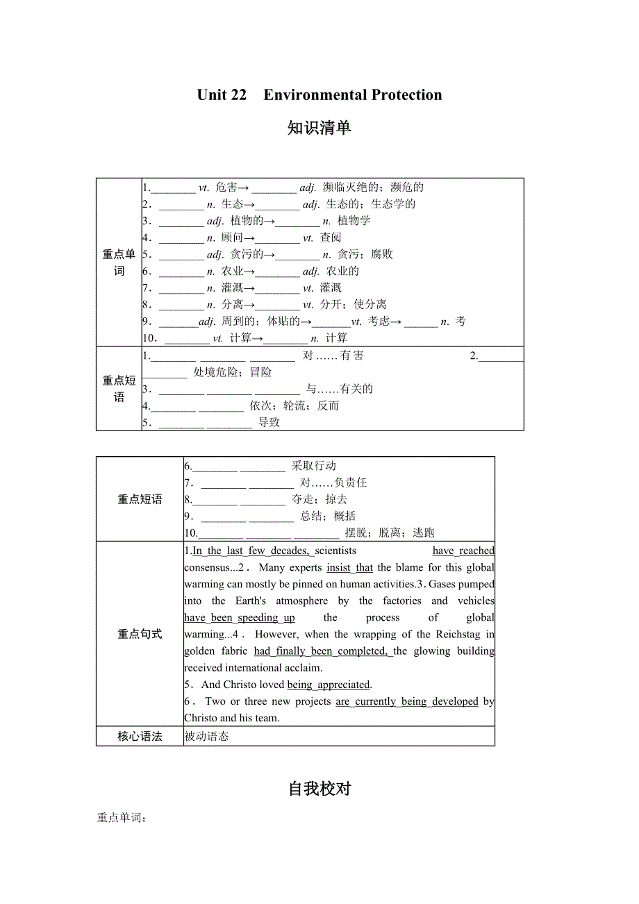 2012高二英语精品学案：UNIT 22ENVIRONMENTAL PROTECTION（北师大版选修8）.doc_第1页