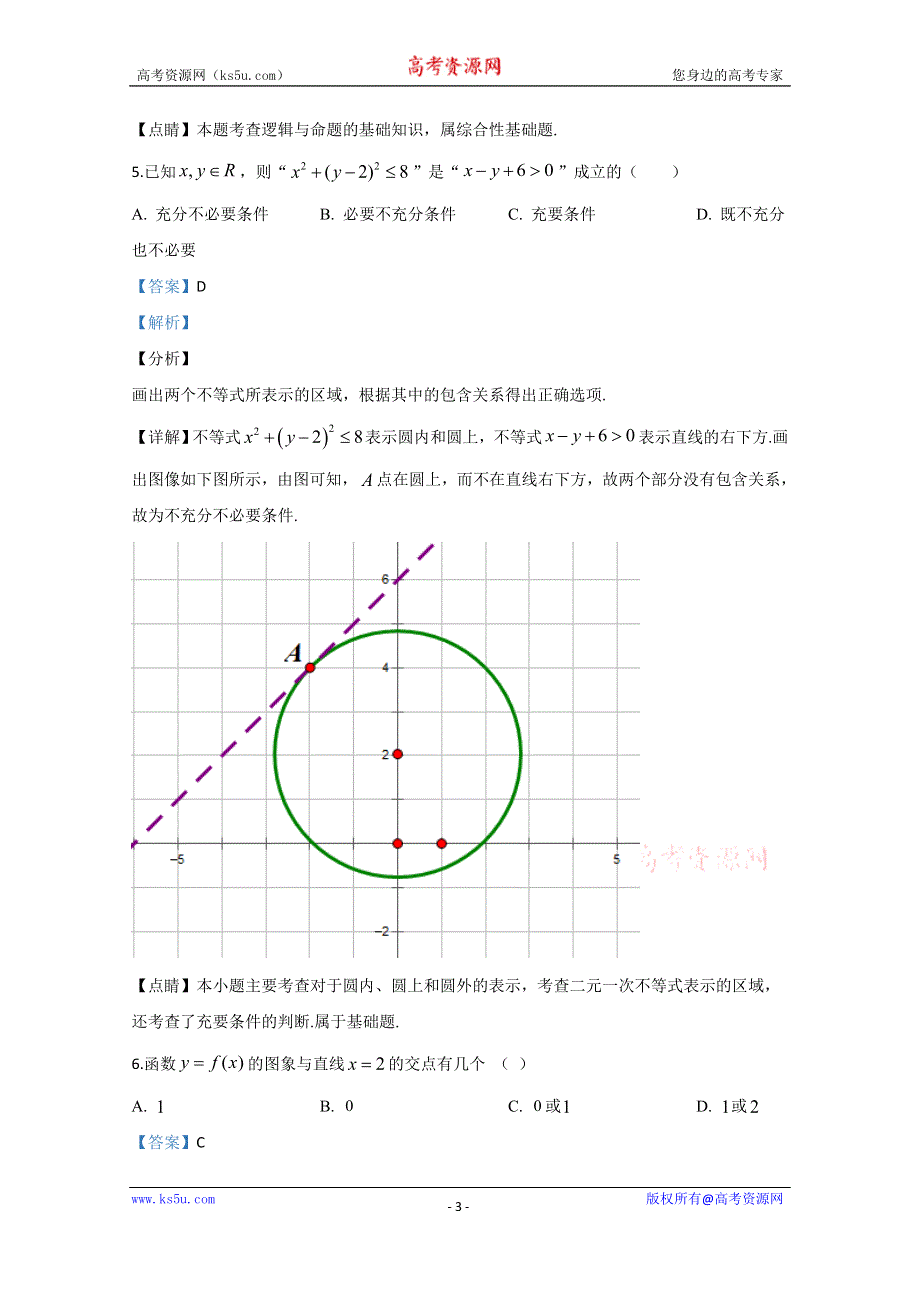 《解析》宁夏育才中学2020届高三第一次月考理科数学试题 WORD版含解析.doc_第3页