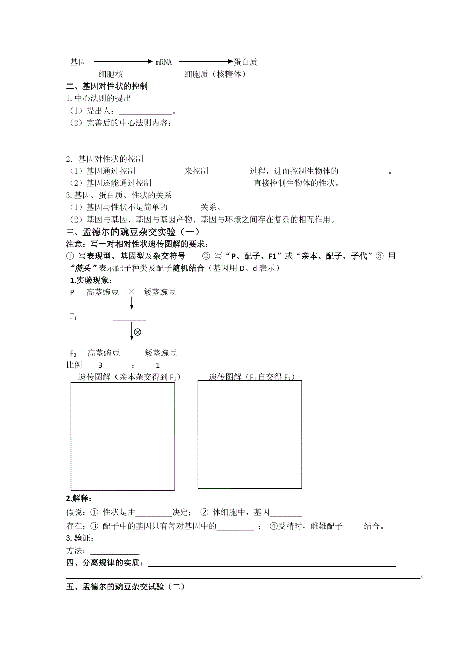 2014年高一生物人教版必修一生物学业水平复习测试 第6单元 基因表达及遗传规律.doc_第2页