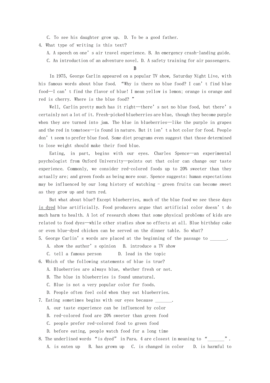 吉林省长春市第二十九中学2020届高三英语上学期期中试题.doc_第2页