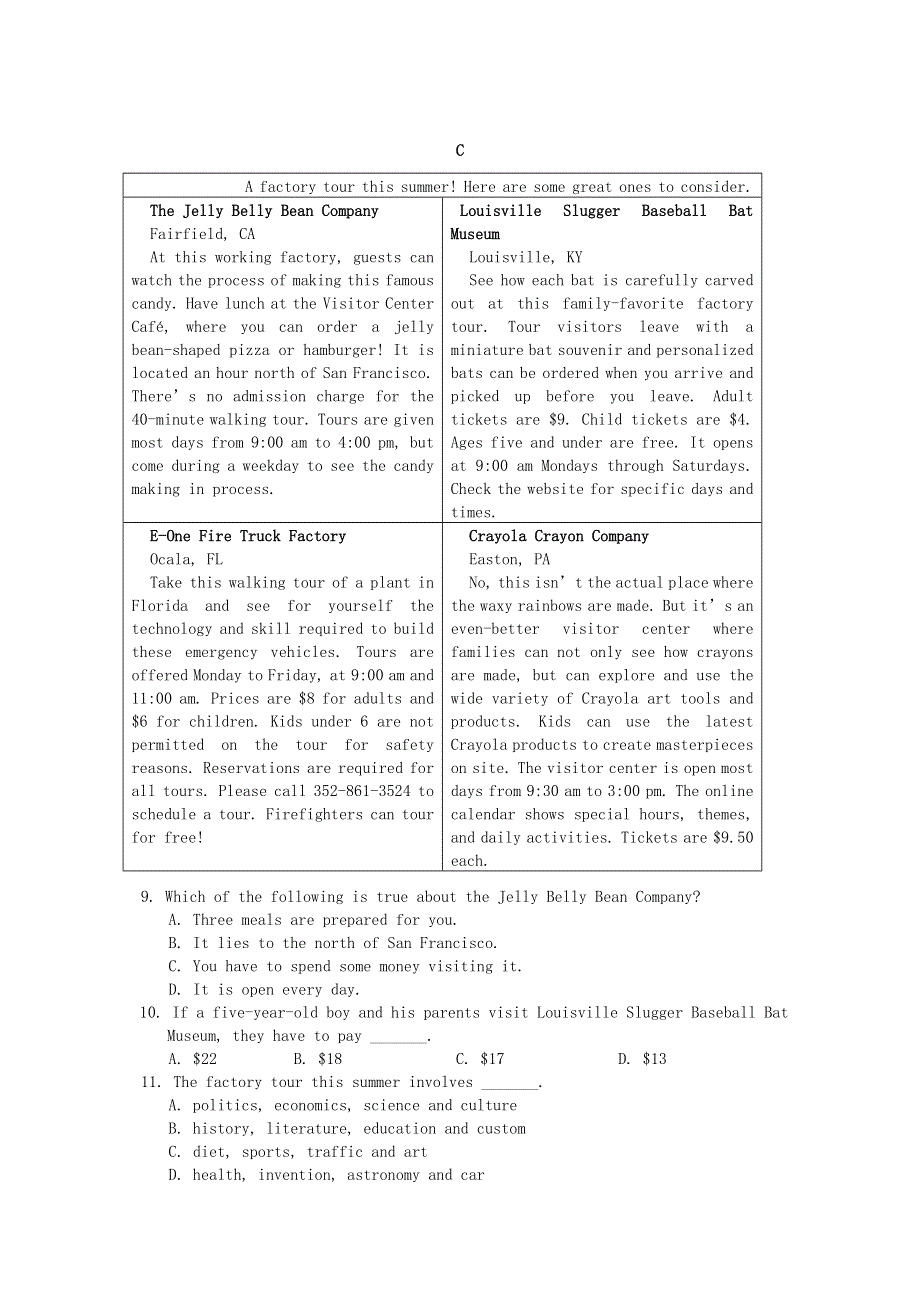 吉林省长春市第二十九中学2020届高三英语上学期期中试题.doc_第3页