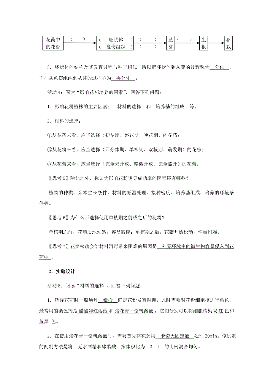 2012高二生物：3.2《月季的花药培养》教案（新人教版选修1）.doc_第3页