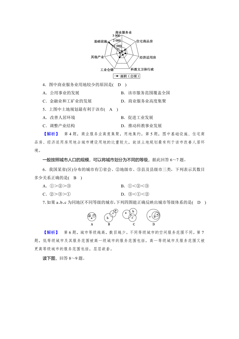 2019-2020学年新素养同步高中地理必修二练习：第2章 第2节 不同等级城市的服务功能 巩固 WORD版含解析.doc_第2页