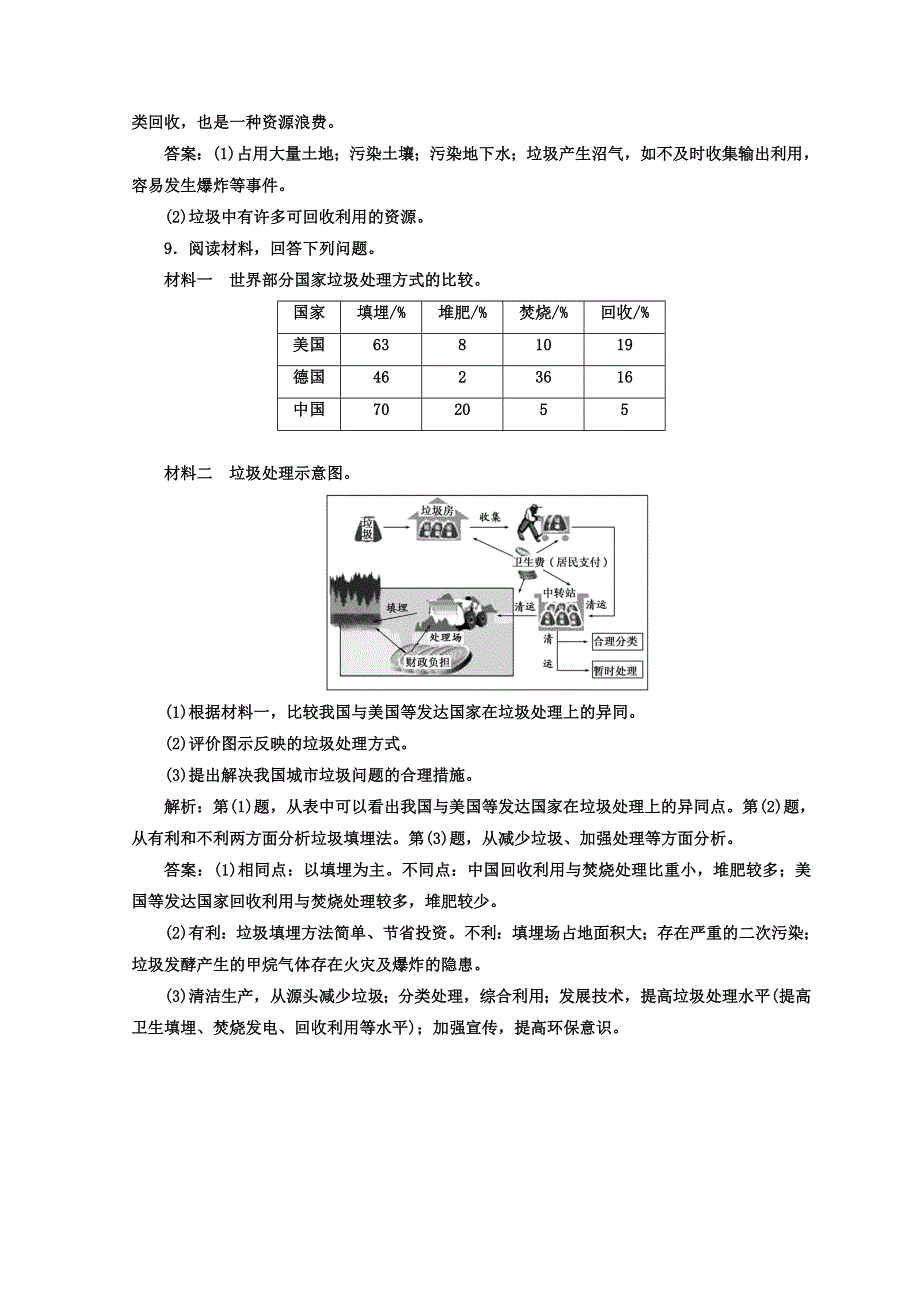 2017-2018学年高中地理三维设计人教版选修六课时跟踪检测（五） 固体废弃物污染及其危害 WORD版含答案.doc_第3页