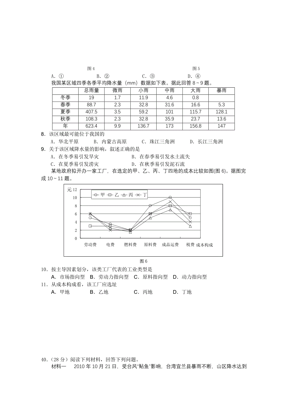 广东省韶关市2011届高三一模试卷（地理）.doc_第2页