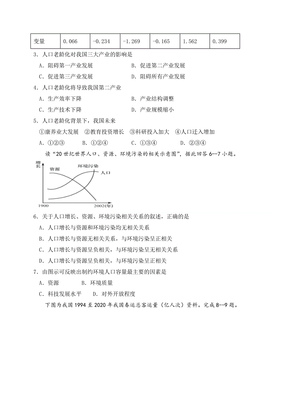 四川省雅安中学2020-2021学年高一下学期4月月考地理试题 WORD版含答案.docx_第2页