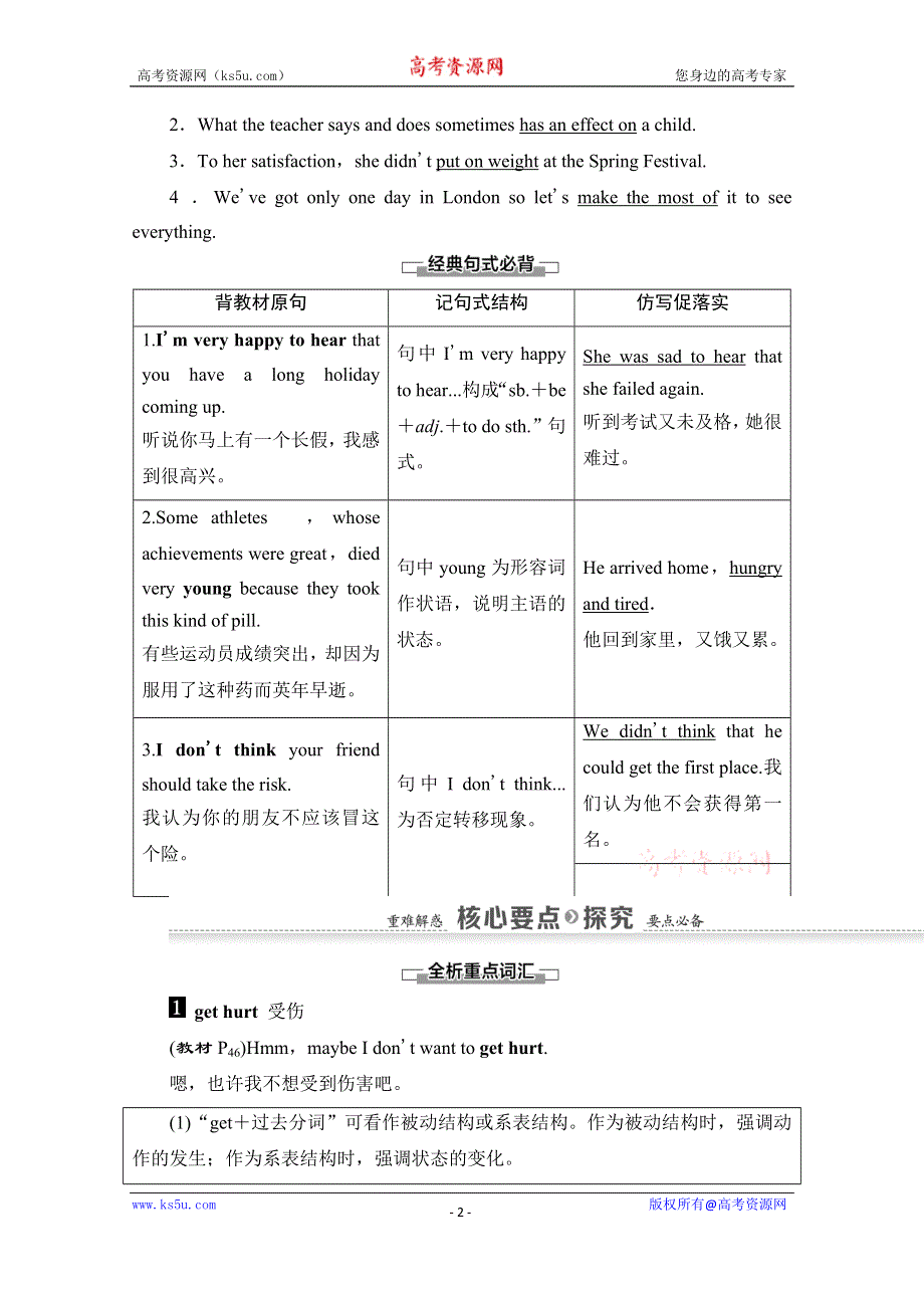 2020-2021学年英语译林版必修1教师用书：UNIT 3 SECTION Ⅳ　LANGUAGE POINTS（Ⅱ） （WORD POWERGRAMMAR AND USAGE & TASK） WORD版含解析.doc_第2页