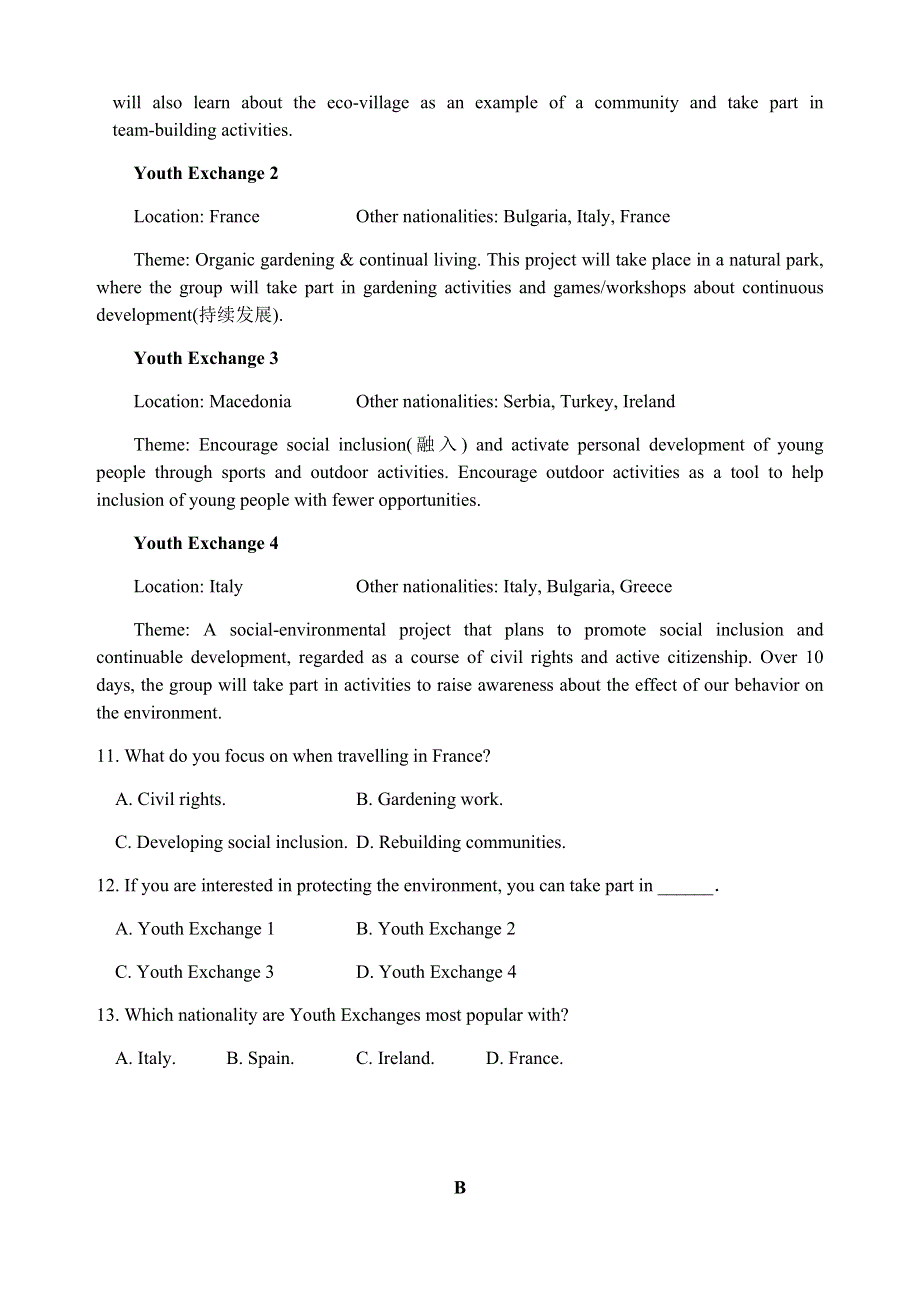 广东省东莞市光明中学2020-2021学年高一上学期期中考试英语试题 WORD版含答案.docx_第3页