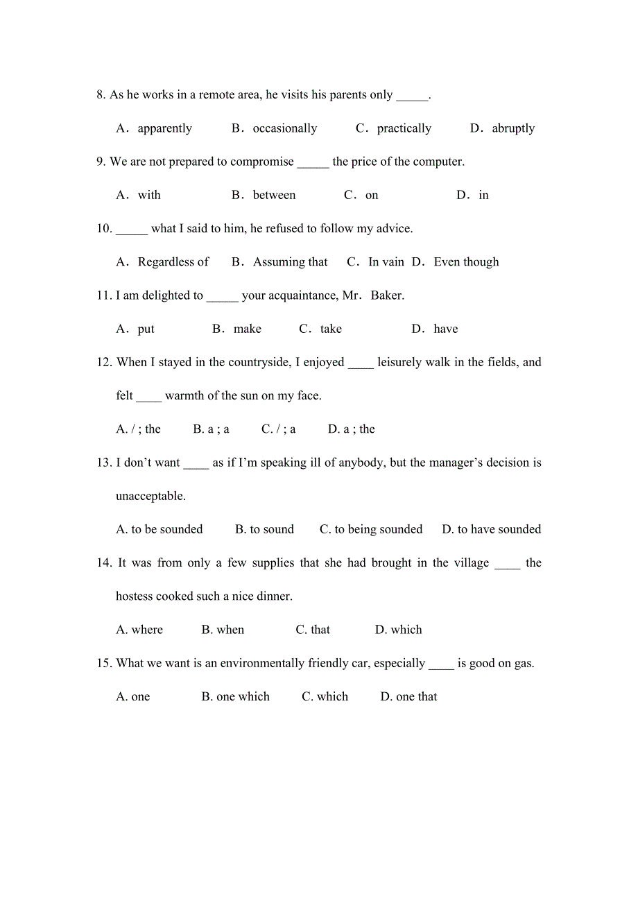 山西省2012高考英语二轮复习专题训练：单项选择（39）.doc_第2页