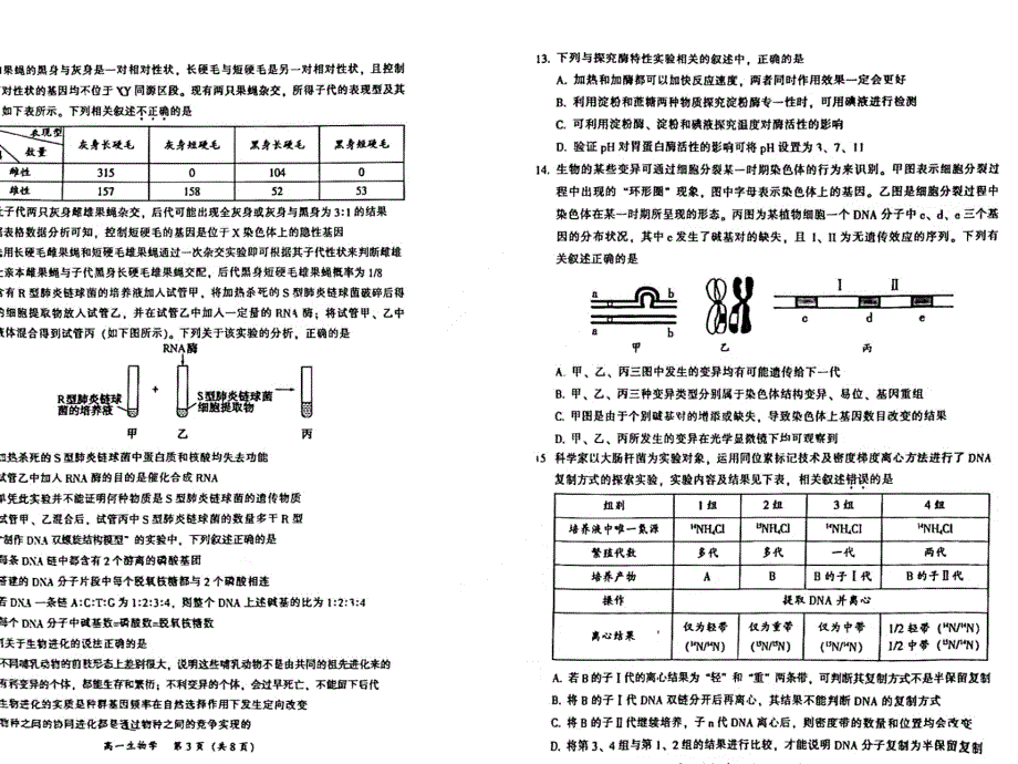 广东省韶关市2021-2022学年高一下学期期末考试 生物 PDF版含答案.pdf_第2页