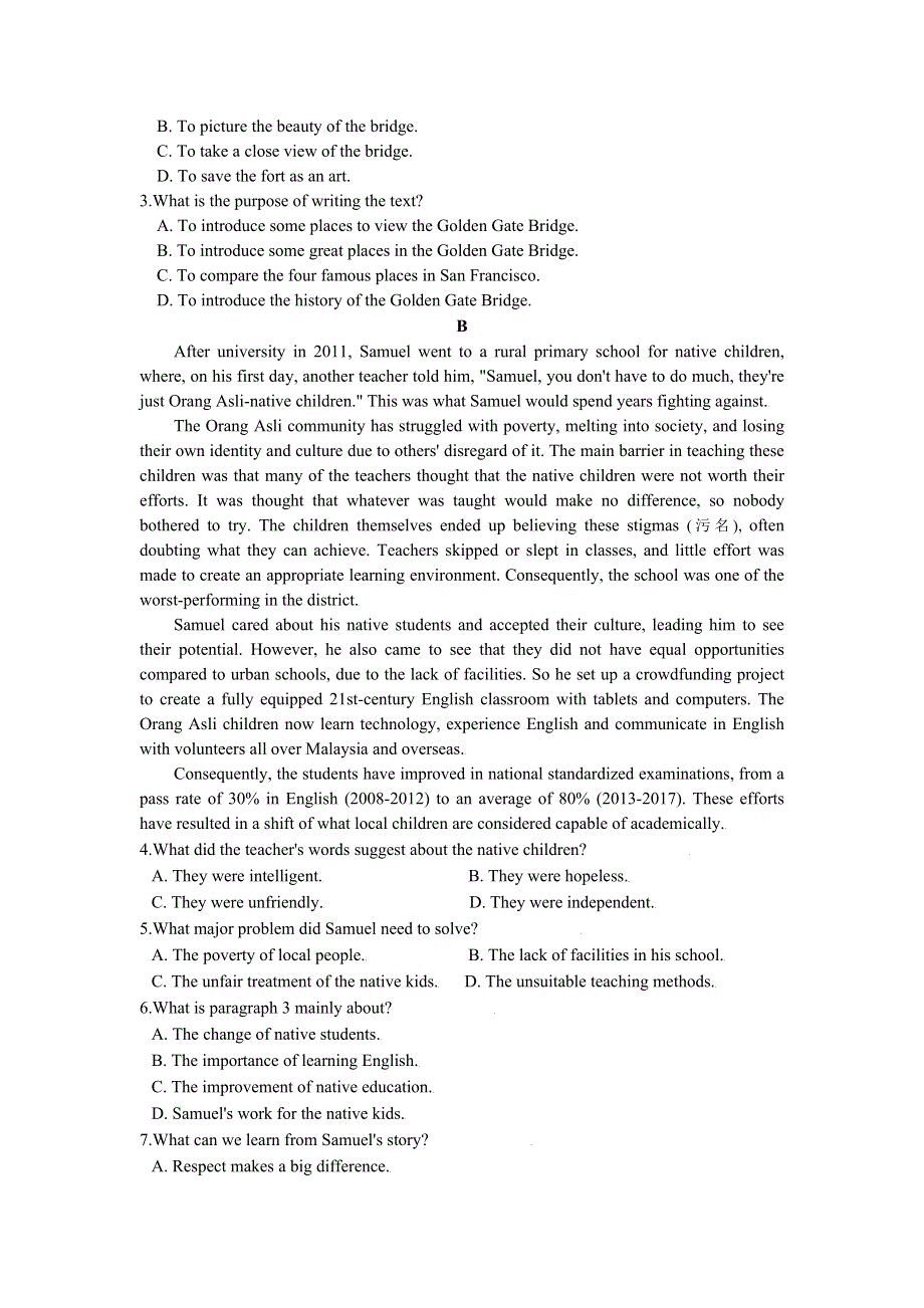 广东省惠州市博罗县2021-2022年高二上学期期中考试英语试题 WORD版含答案.docx_第2页