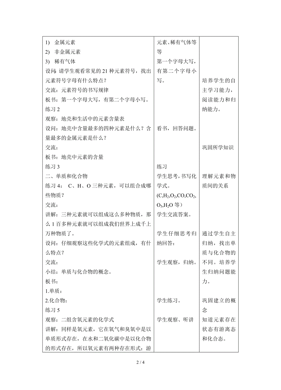 沪教版（上海版）九年级化学上册：1.4 世界通用化学语言-教案.doc_第2页