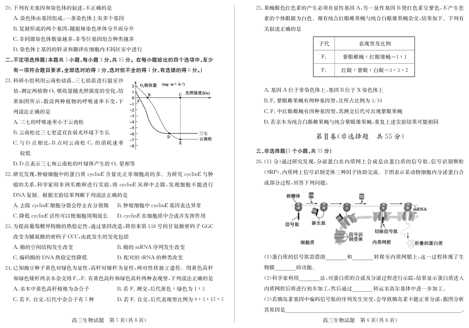 山东省德州市2020届高三上学期期中考试生物试题 PDF版含答案.pdf_第3页