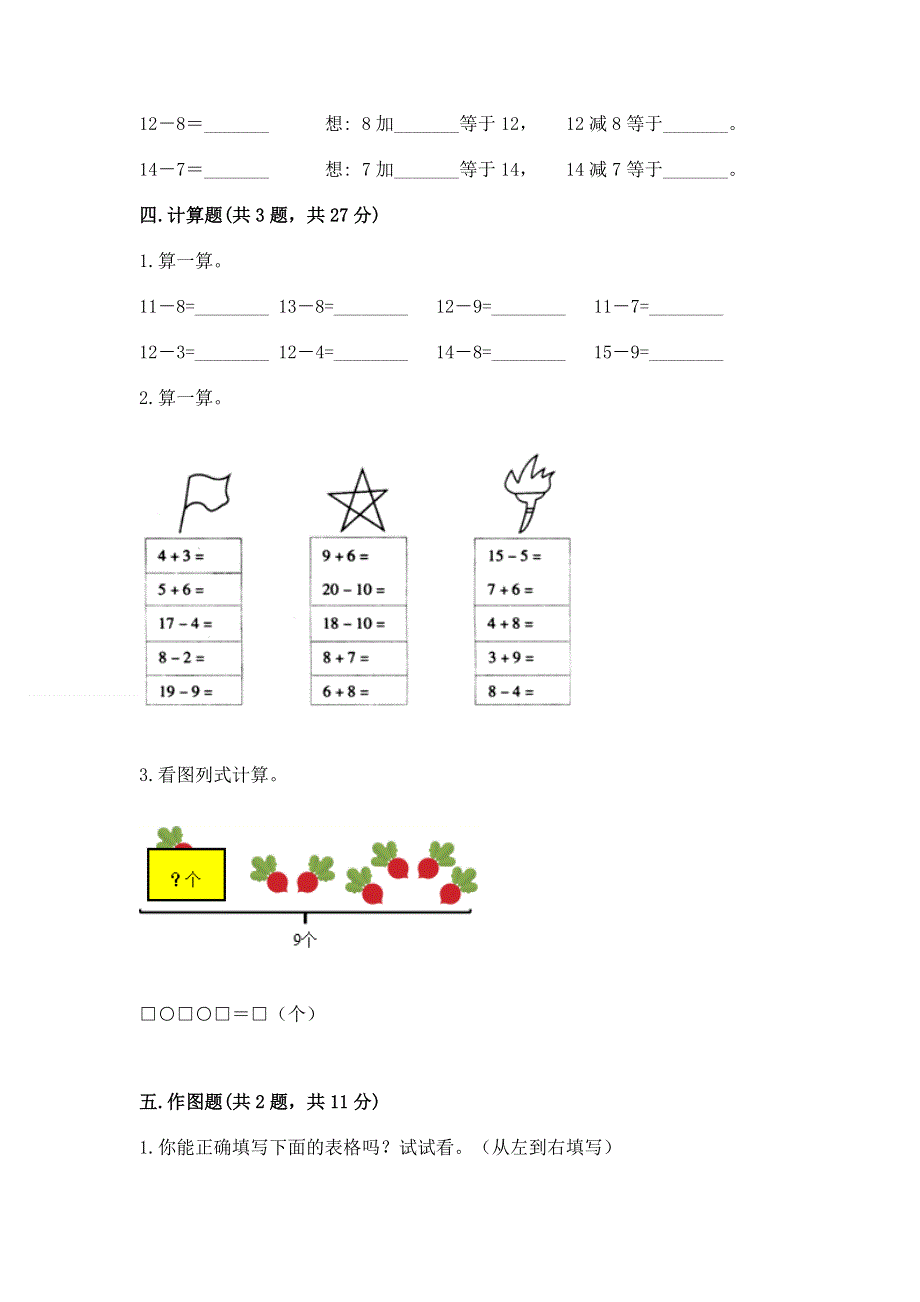 小学一年级数学《20以内的退位减法》必刷题含答案【名师推荐】.docx_第3页