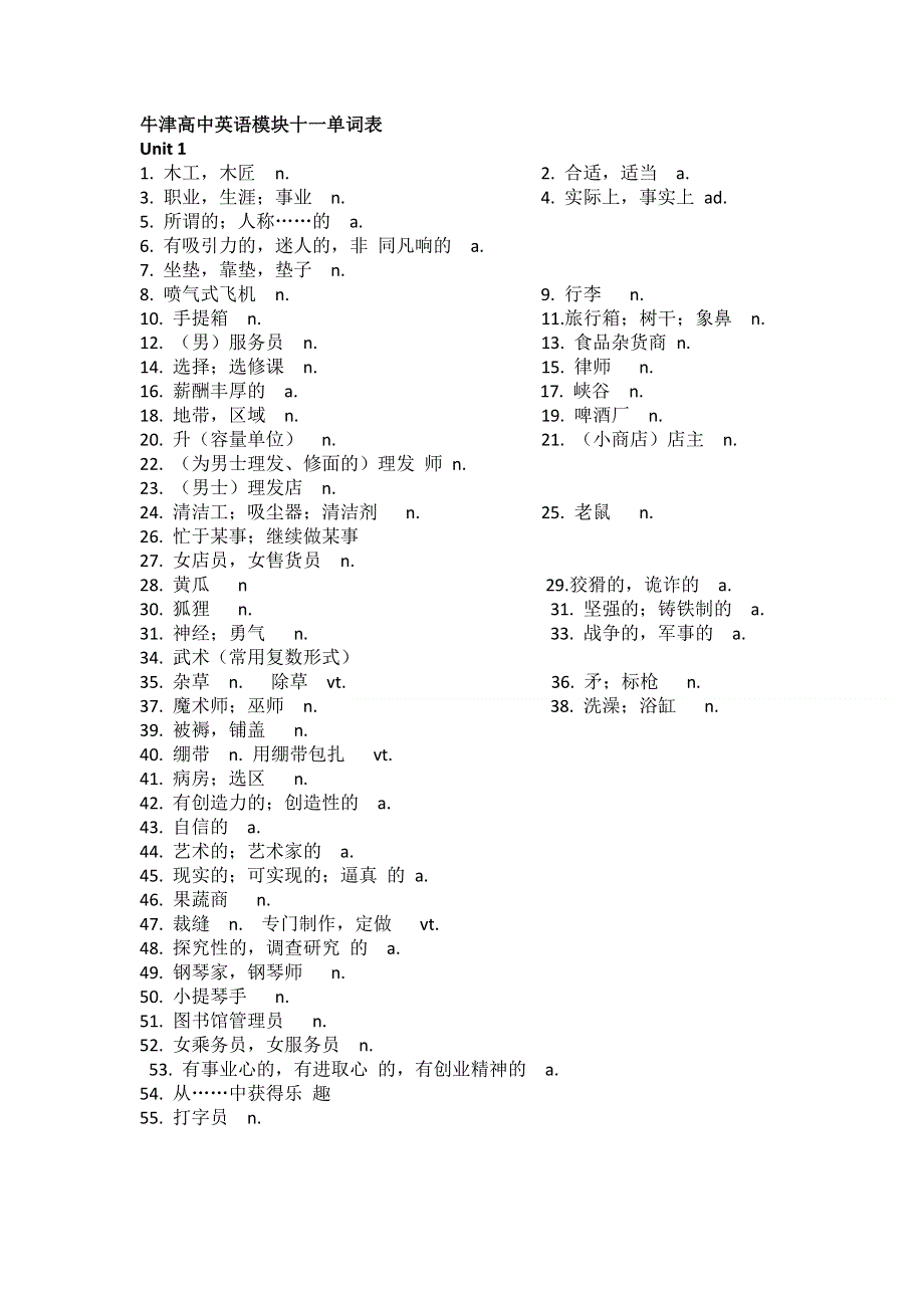 2019-2020学年牛津译林版高中英语单词汉译英过关卷：模块十一 WORD版含答案.doc_第1页